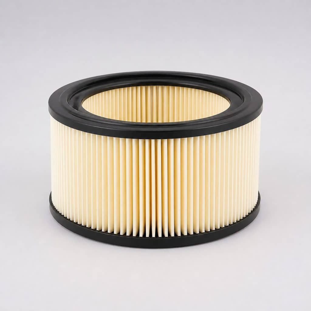 Filtre à air compatible débitmètre présenté sur fond clair