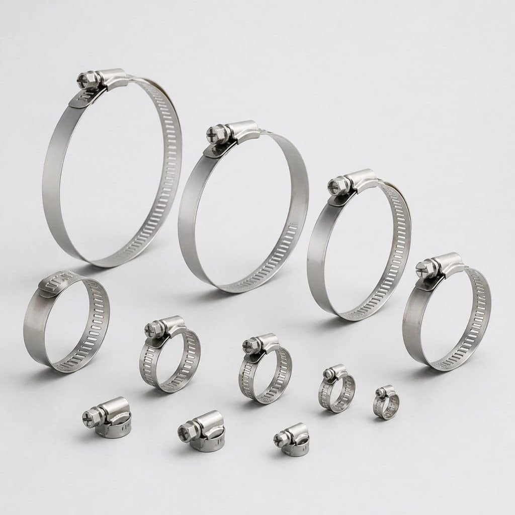 Kit de colliers de serrage présenté sur fond clair