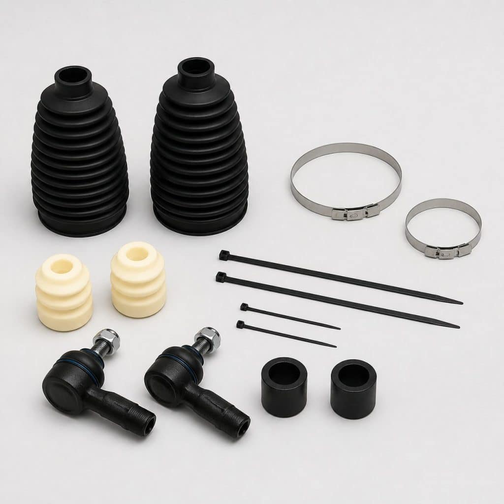 Kit de réparation crémaillère présenté sur fond clair