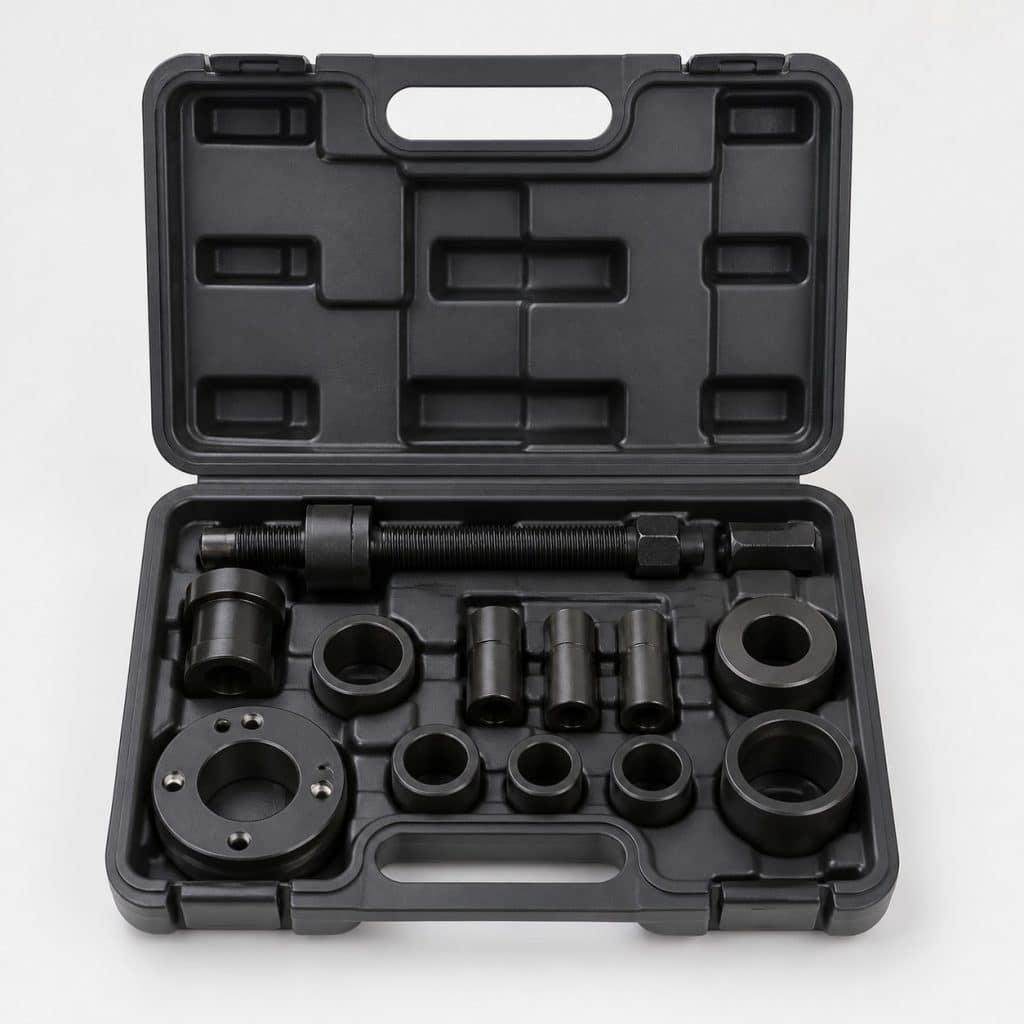 Kit extracteur et douilles pour moyeu présenté sur fond clair