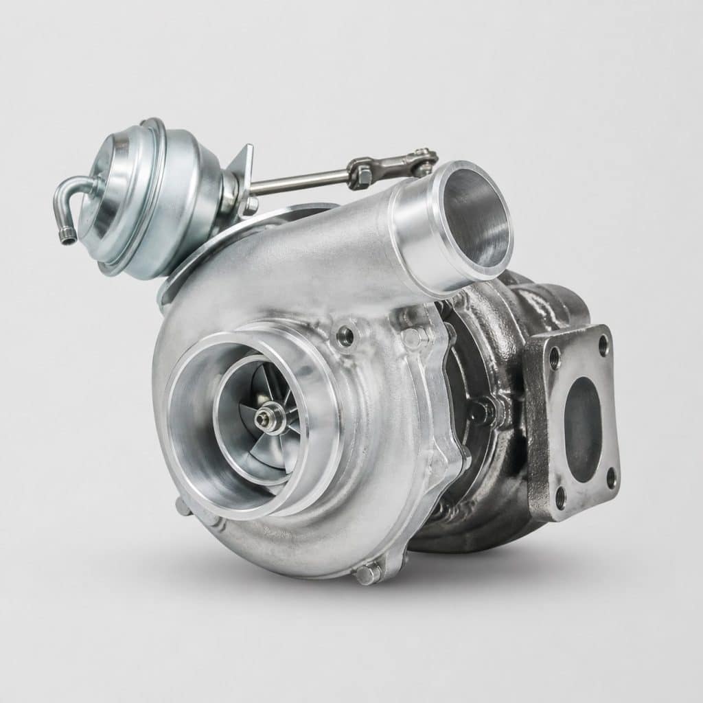 Turbocompresseur reconditionné présenté sur fond clair